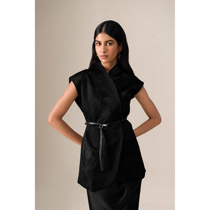 AMPM Selah Black Jacket with Skirt and Belt