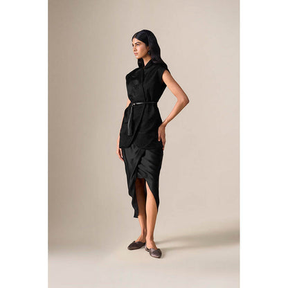 AMPM Selah Black Jacket with Skirt and Belt