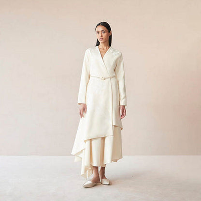 AMPM Marwa Ivory Jacket with Skirt and Belt