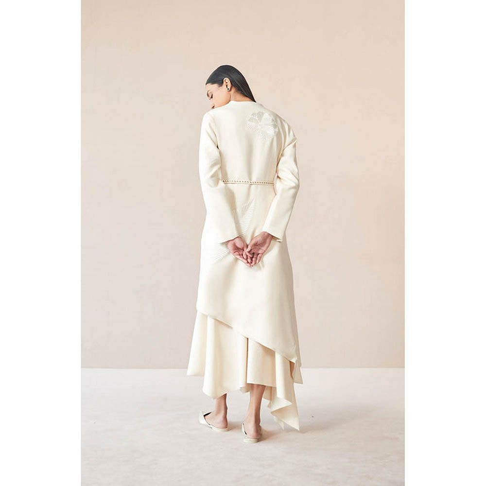 AMPM Marwa Ivory Jacket with Skirt and Belt