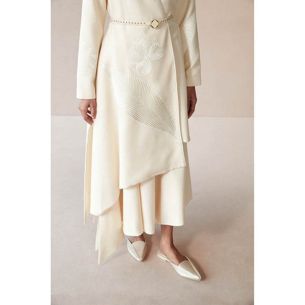 AMPM Marwa Ivory Jacket with Skirt and Belt