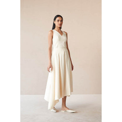 AMPM Marwa Ivory Jacket with Skirt and Belt