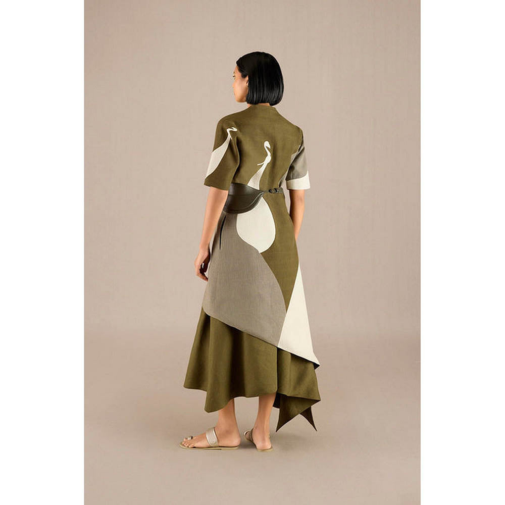 AMPM Naila Olive Jacket with Skirt and Belt