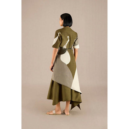 AMPM Naila Olive Jacket with Skirt and Belt