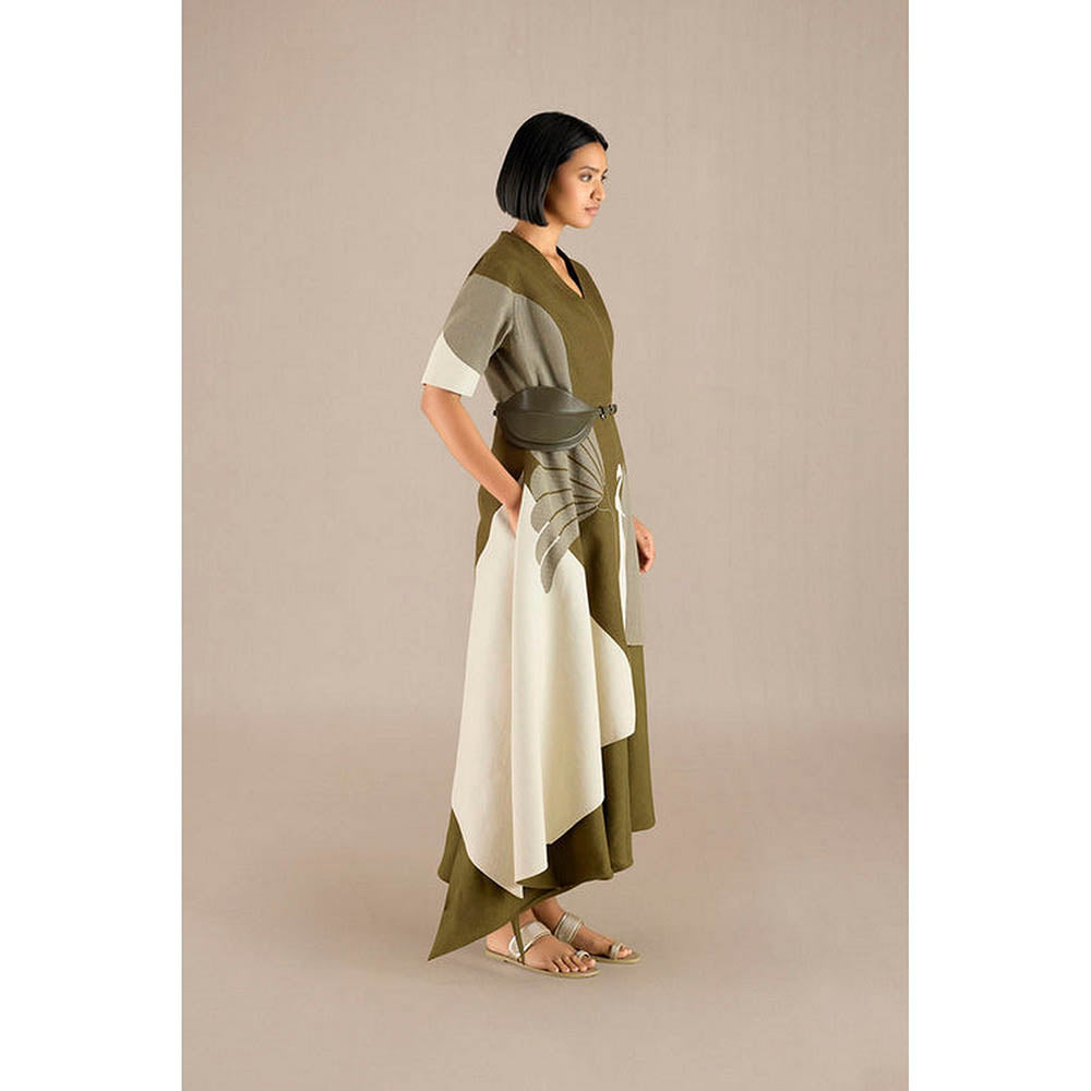 AMPM Naila Olive Jacket with Skirt and Belt