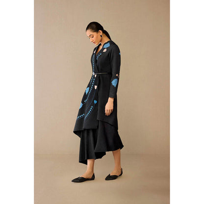 AMPM Eraya Black Jacket with Skirt and Belt