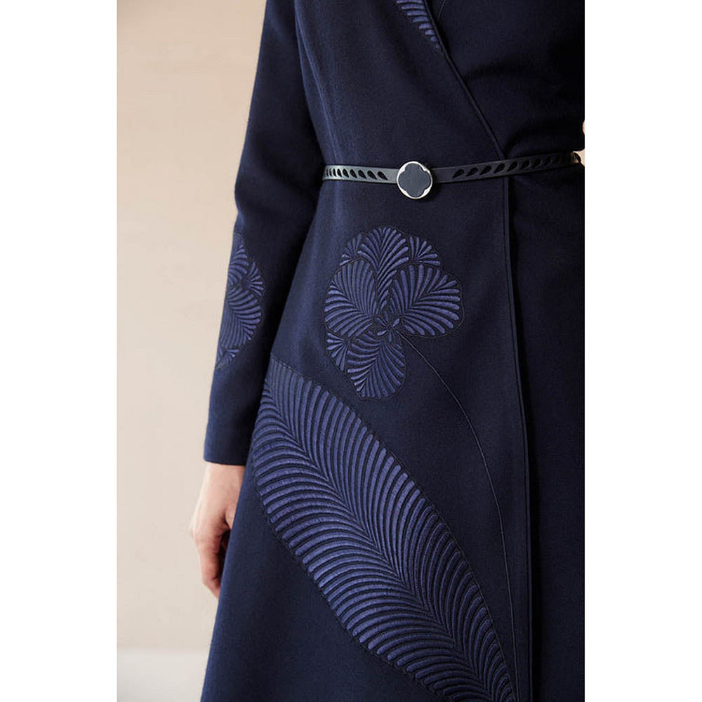 AMPM Navy Blue Marwa Jacket with Skirt and Belt