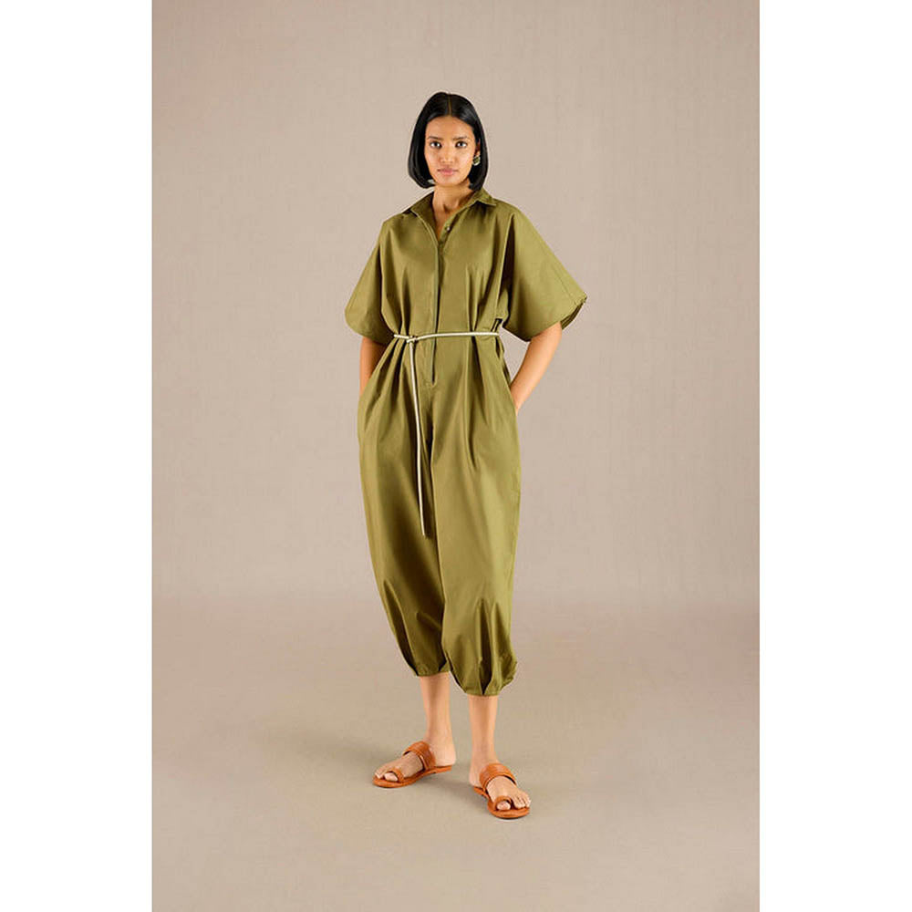 AMPM Irya Green Collar Neck Solid Jumpsuit