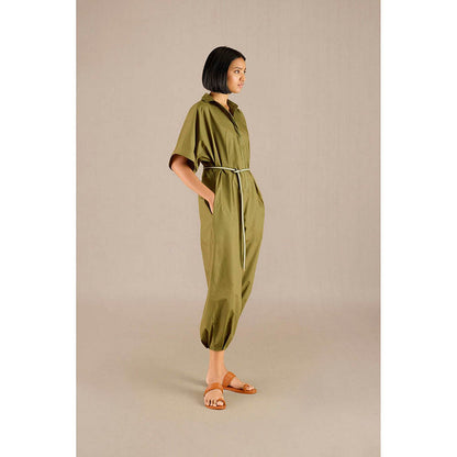 AMPM Irya Green Collar Neck Solid Jumpsuit