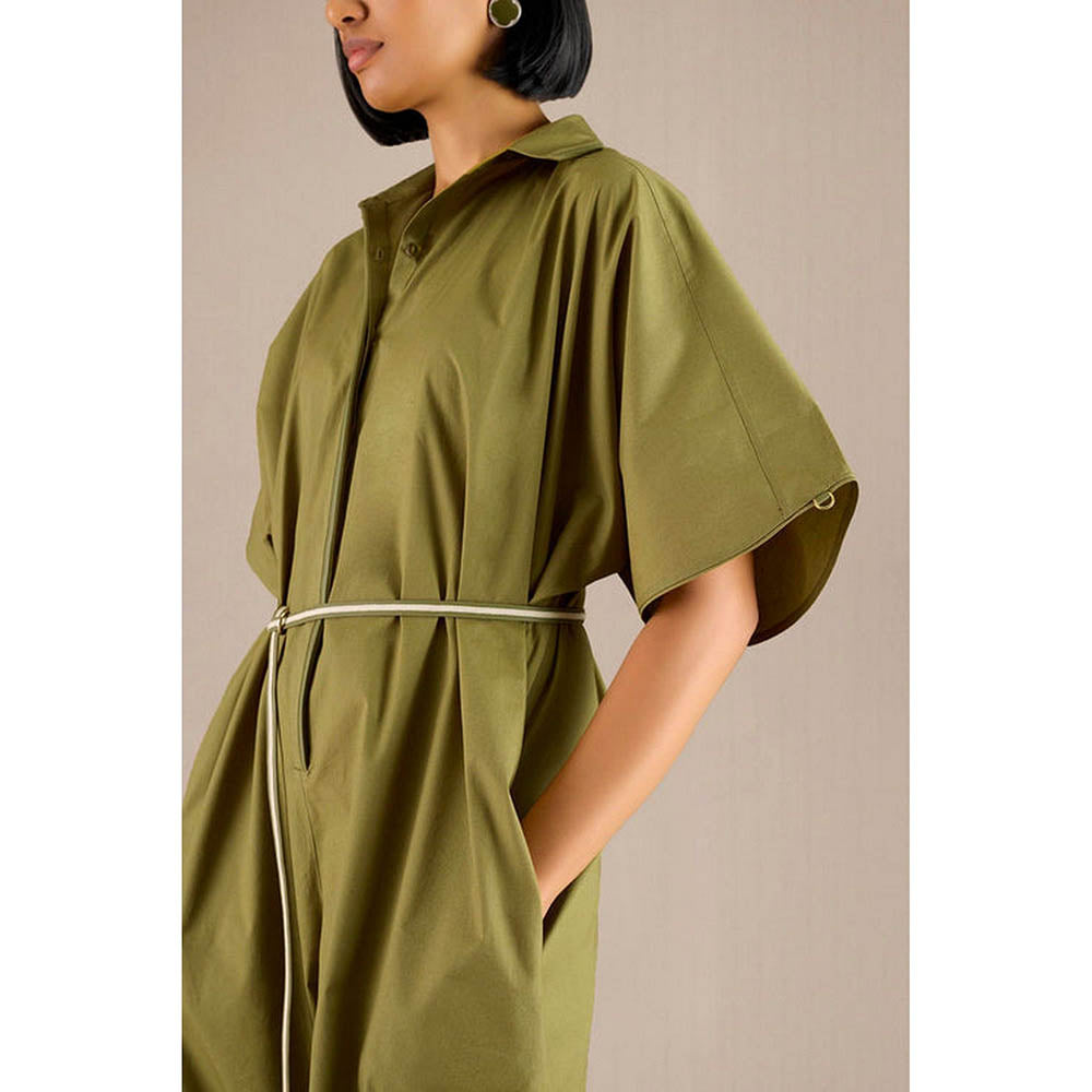 AMPM Irya Green Collar Neck Solid Jumpsuit
