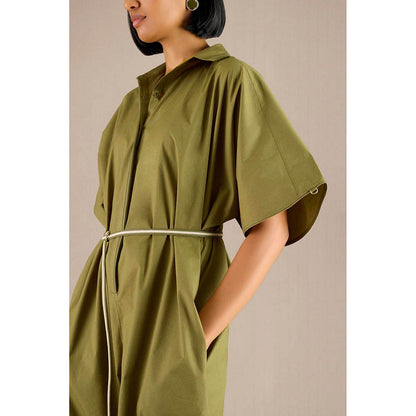 AMPM Irya Green Collar Neck Solid Jumpsuit