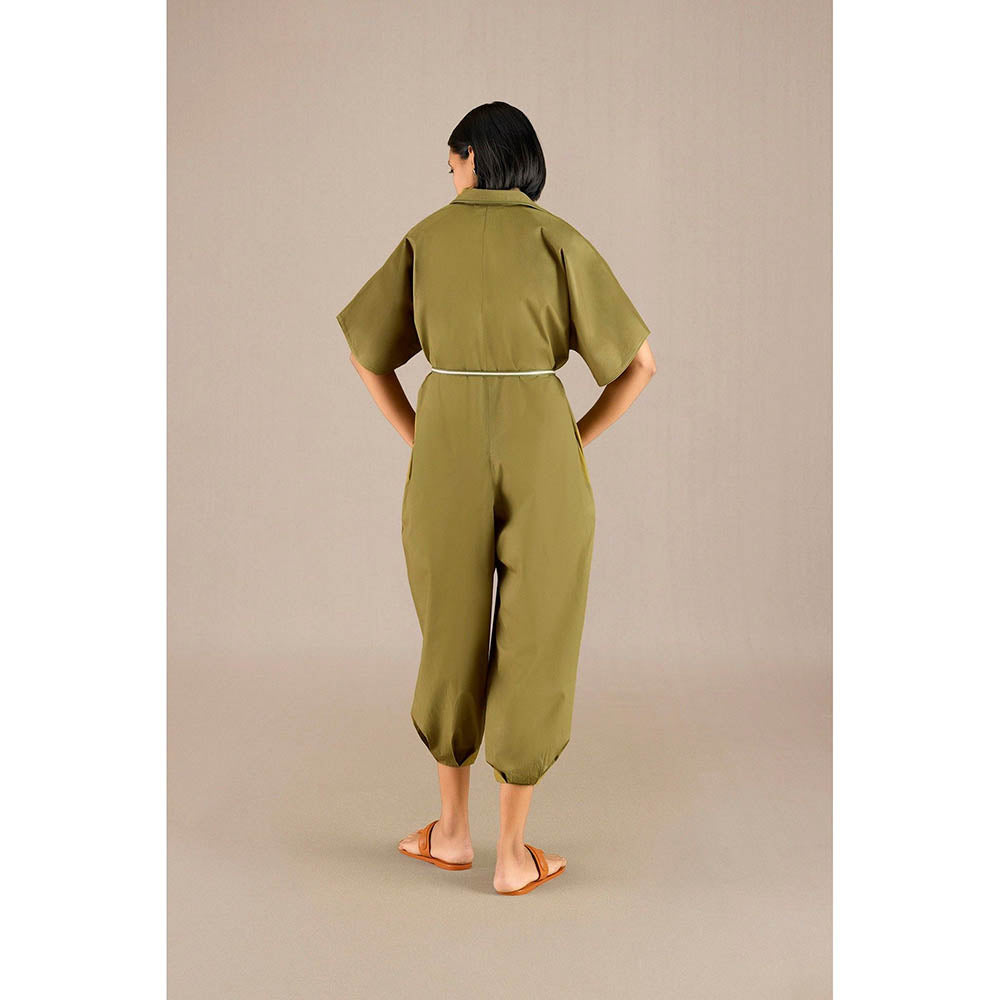 AMPM Irya Green Collar Neck Solid Jumpsuit