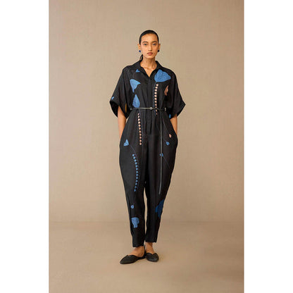 AMPM Romillie Black Floral Printed Jumpsuit