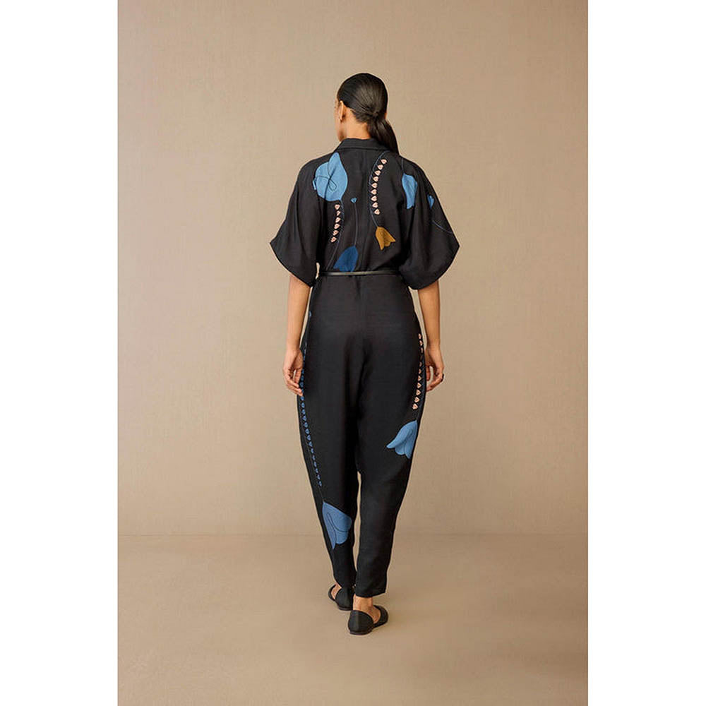 AMPM Romillie Black Floral Printed Jumpsuit