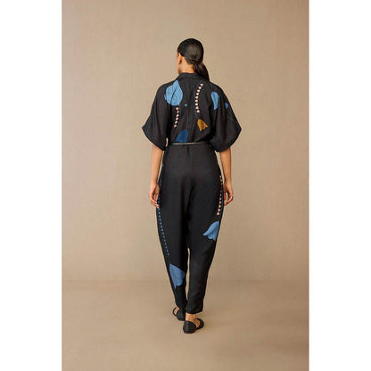 AMPM Romillie Black Floral Printed Jumpsuit