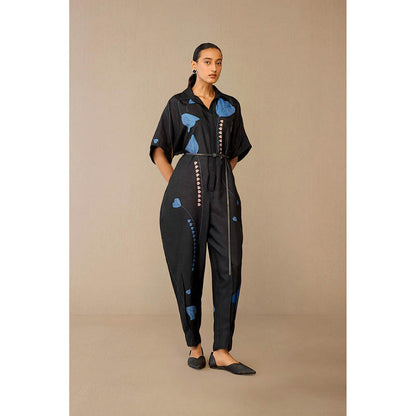 AMPM Romillie Black Floral Printed Jumpsuit