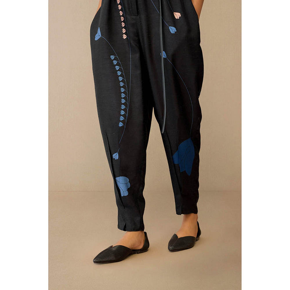 AMPM Romillie Black Floral Printed Jumpsuit