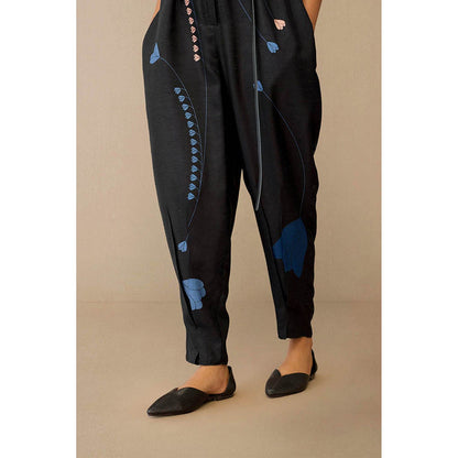 AMPM Romillie Black Floral Printed Jumpsuit