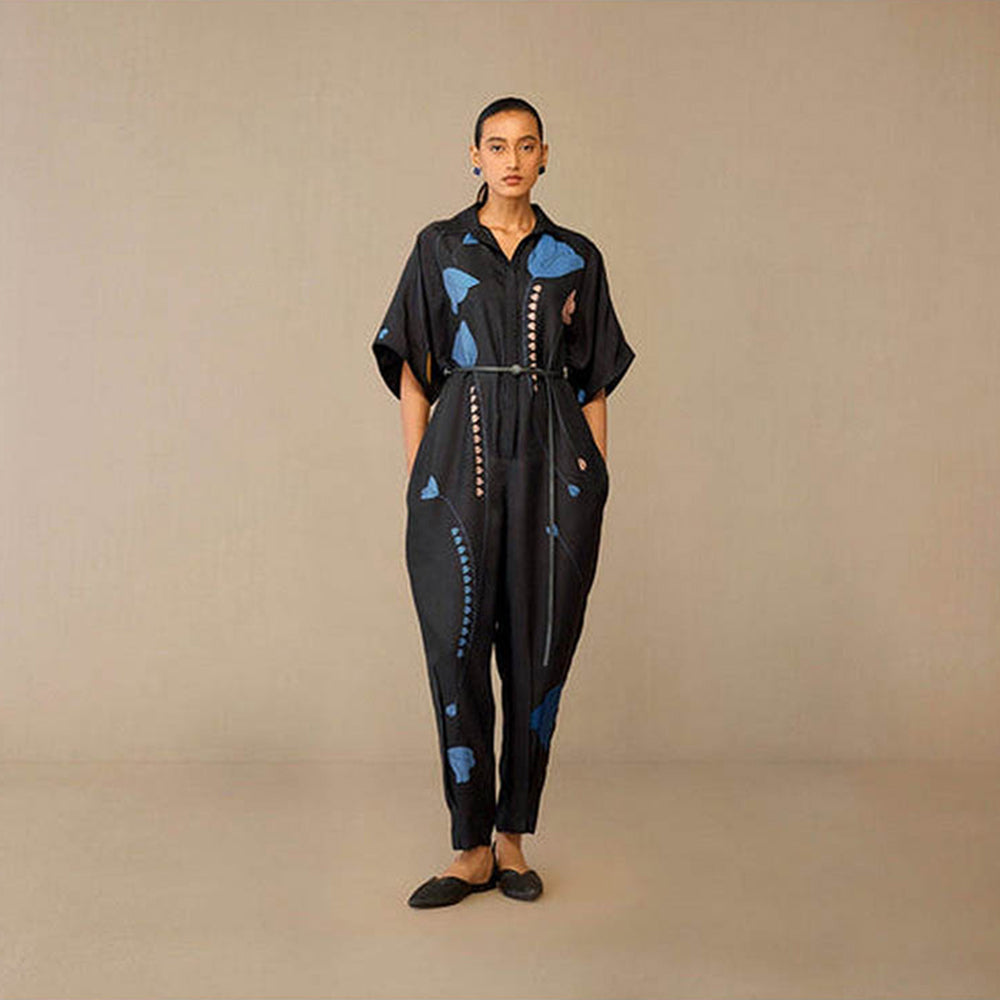AMPM Romillie Black Floral Printed Jumpsuit