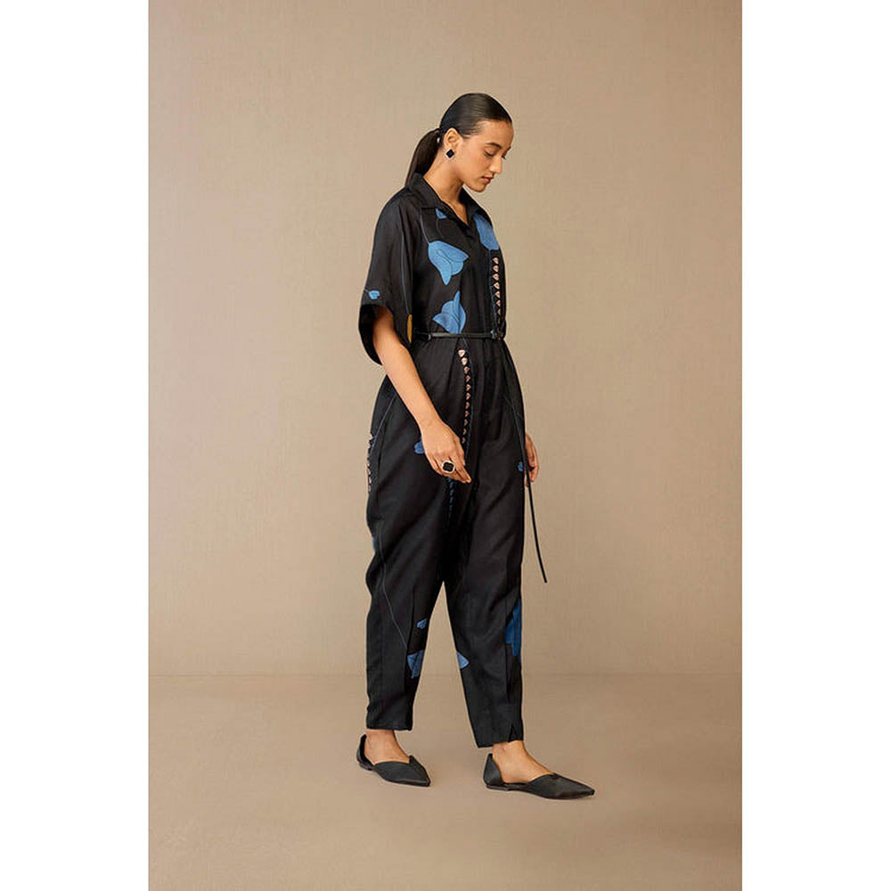 AMPM Romillie Black Floral Printed Jumpsuit
