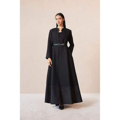 AMPM Veda Black Inner Jacket with Pant and Belt