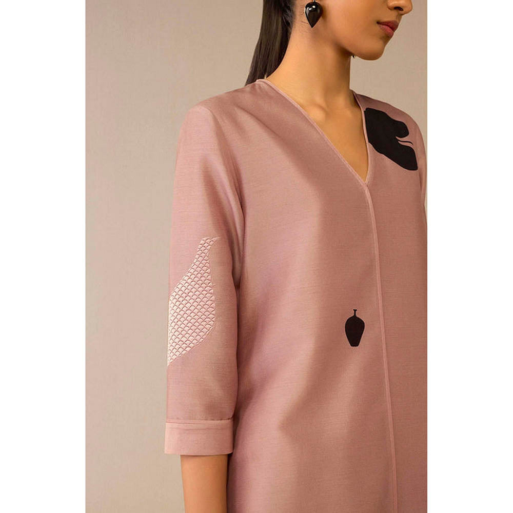 AMPM Dilruba Mauve Anarkali Kurta with Palazzo and Dupatta