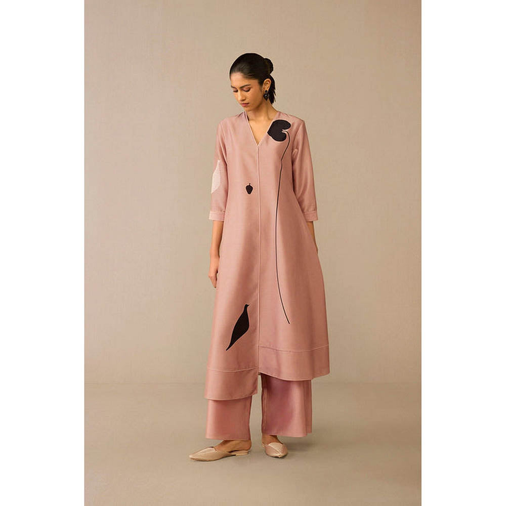 AMPM Dilruba Mauve Anarkali Kurta with Palazzo and Dupatta