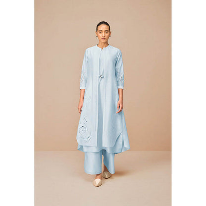 AMPM Blue Anais Inner Jacket with Palazzo and Belt