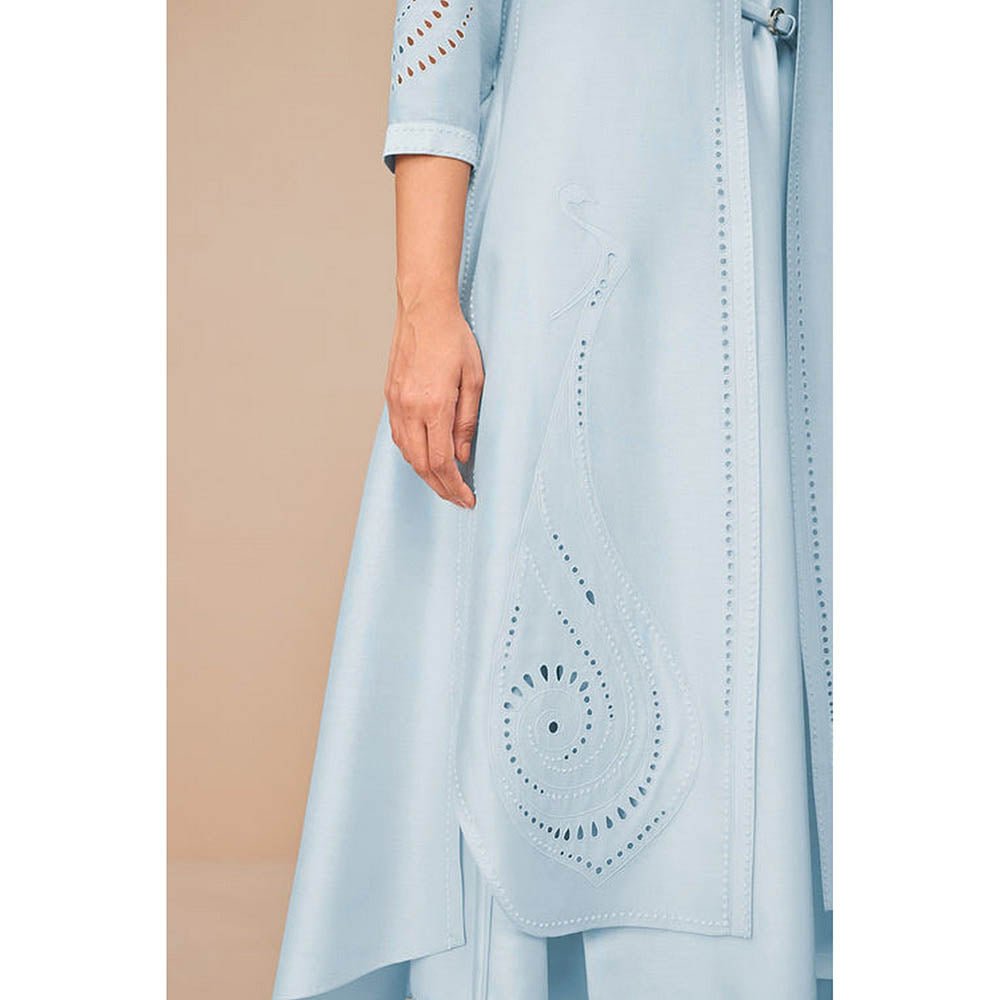 AMPM Blue Anais Inner Jacket with Palazzo and Belt