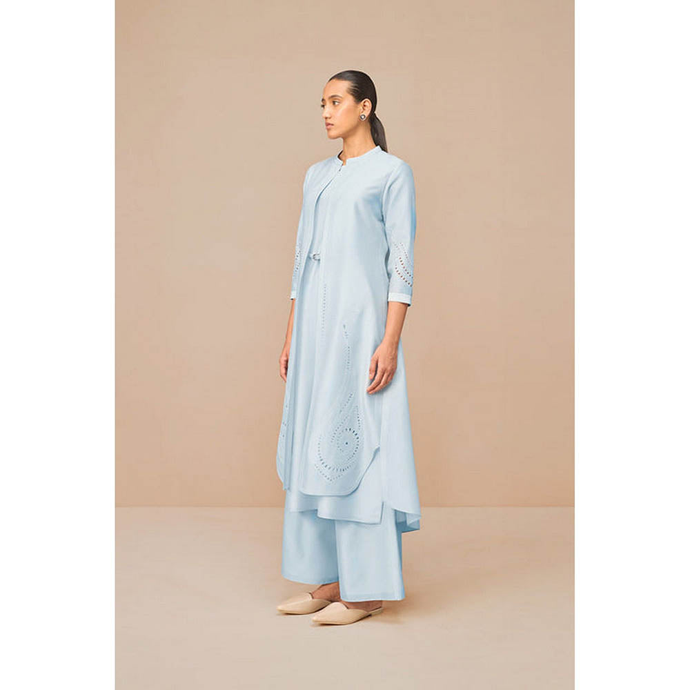 AMPM Blue Anais Inner Jacket with Palazzo and Belt