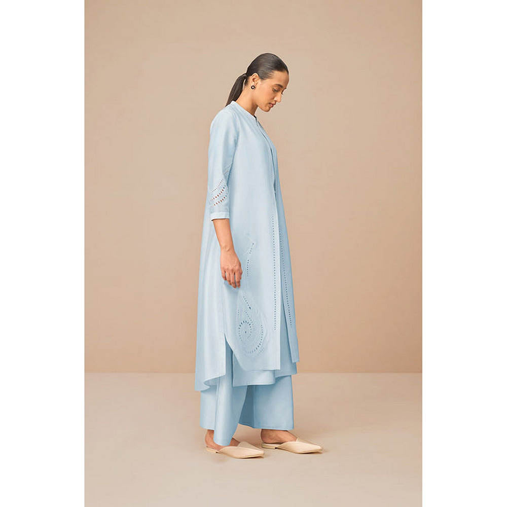 AMPM Blue Anais Inner Jacket with Palazzo and Belt