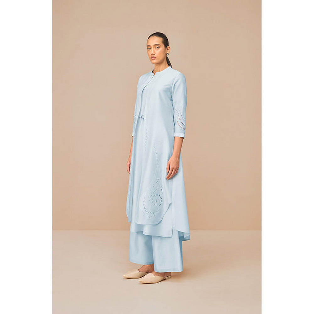 AMPM Blue Anais Inner Jacket with Palazzo and Belt