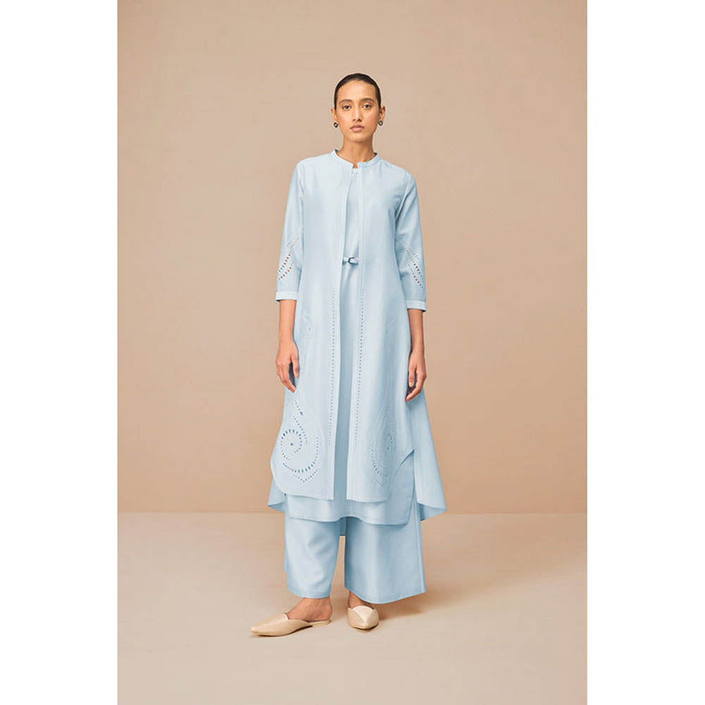 AMPM Blue Anais Inner Jacket with Palazzo and Belt