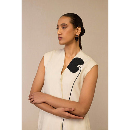 AMPM Dilshad Ivory Jacket with Palazzo