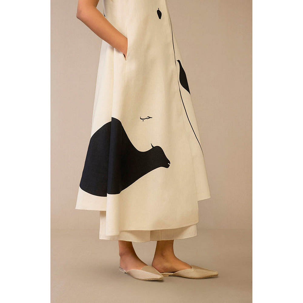 AMPM Dilshad Ivory Jacket with Palazzo