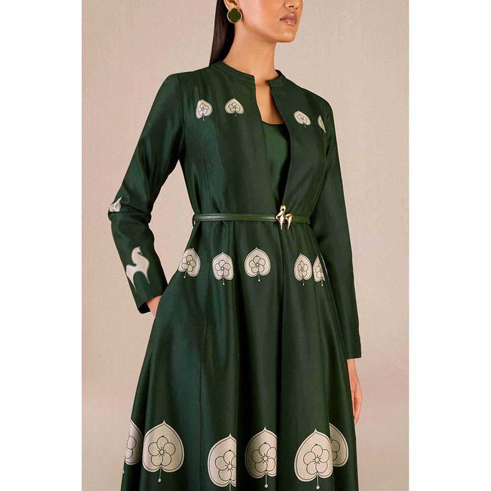 AMPM Aresha Green Inner Jacket with Pant and Belt