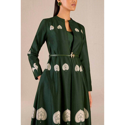 AMPM Aresha Green Inner Jacket with Pant and Belt