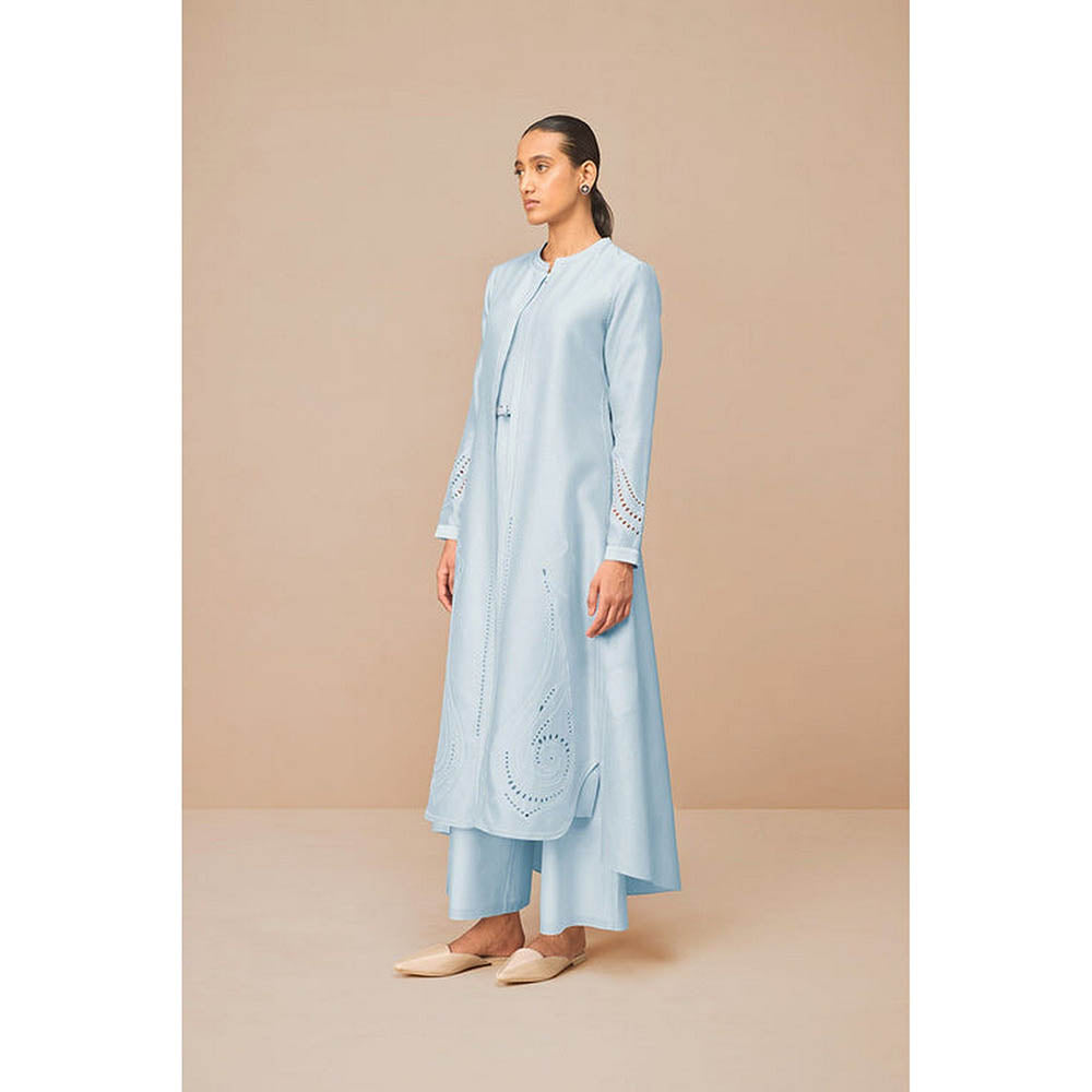AMPM Anais Blue Inner Jacket with Palazzo and Belt