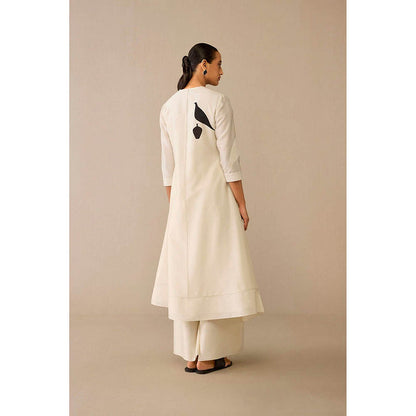 AMPM Dilruba Ivory Anarkali Kurta with Palazzo and Dupatta