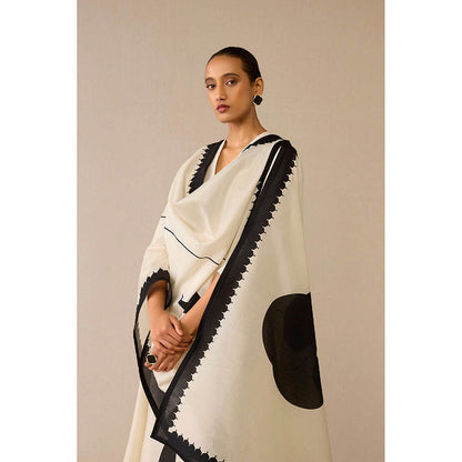AMPM Dilruba Ivory Anarkali Kurta with Palazzo and Dupatta