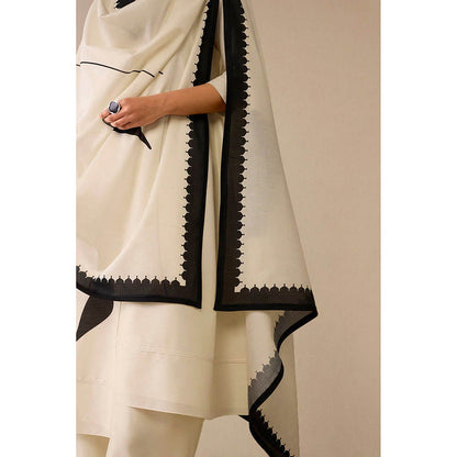 AMPM Dilruba Ivory Anarkali Kurta with Palazzo and Dupatta