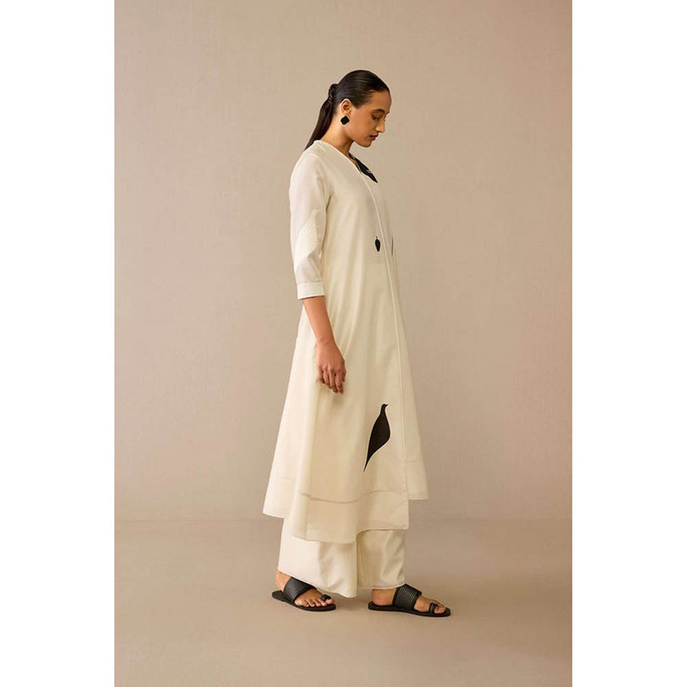 AMPM Dilruba Ivory Anarkali Kurta with Palazzo and Dupatta