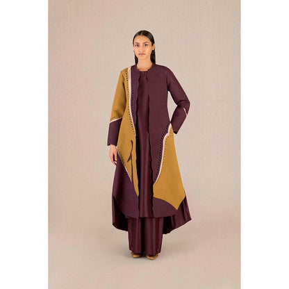 AMPM Asira Burgundy Jacket with Palazzo and Inner