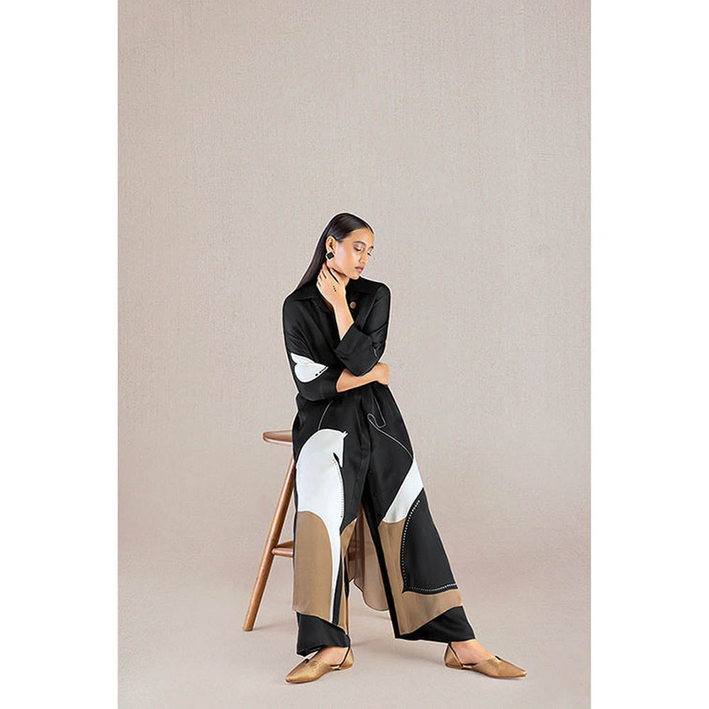 AMPM Maysa Black Kurta with Palazzo and Inner