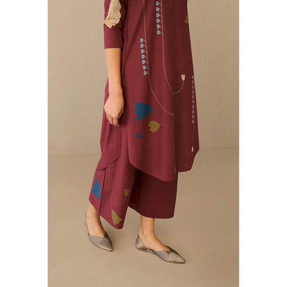 AMPM Parisa Maroon Kurta with Palazzo