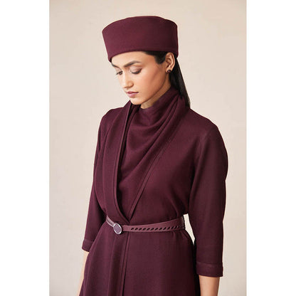 AMPM Razan Burgundy Kurta with Palazzo