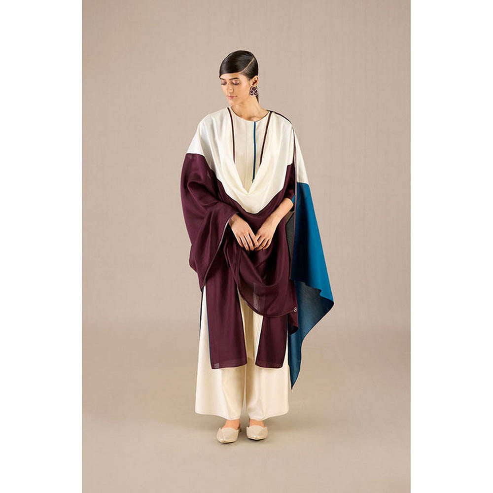 AMPM Araiah Burgundy Kurta with Palazzo and Dupatta