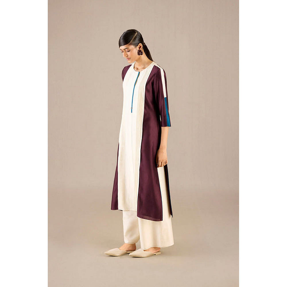 AMPM Araiah Burgundy Kurta with Palazzo and Dupatta