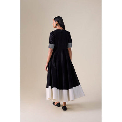 AMPM Afeesa Black Anarkali Kurta with Pant and Dupatta