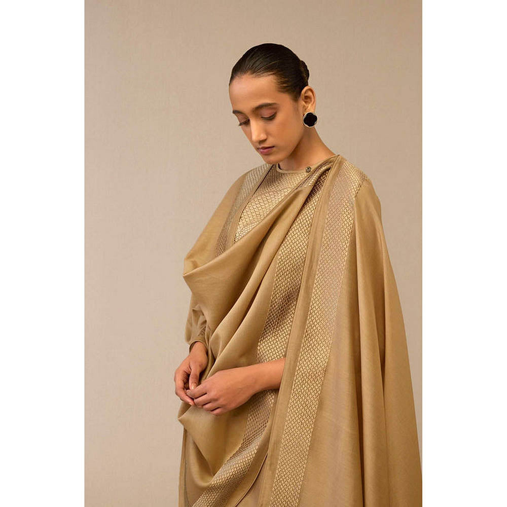 AMPM Dilana Beige Anarkali Kurta with Palazzo and Dupatta